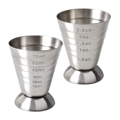 China Small Stainless Steel 75ml Sustainable Step Cocktail Measure for sale