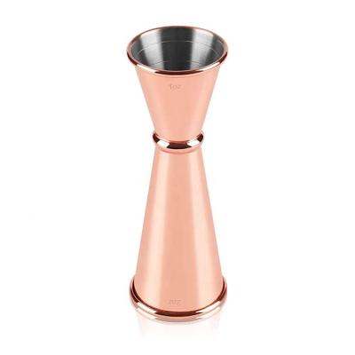 China 30/60ml Viable Rose Gold Stainless Steel Double Small Measuring Cup for sale