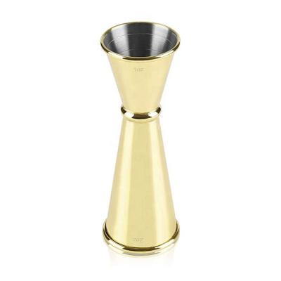 China Small Sustainable 30/60ml Gold Stainless Steel Dual Measure Gauge for sale