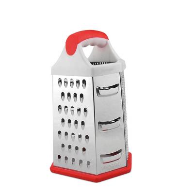 China Professional plastic handle stainless steel box grater viable with 6 sides for sale