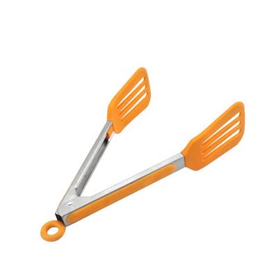 China Sustainable Stainless Steel Locking Cooking Tongs With Silicone Tips for sale