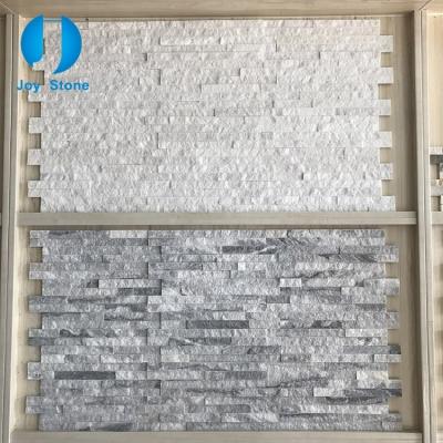 China Exterior Finish Gray Small Stone Veneer Modern Slit Silver for sale