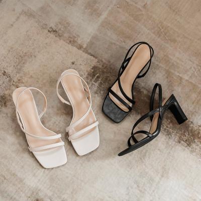 China Fashion Trend Fashion Summer Thick-heeled Heel Toe Sandals For Woman Roman Shoes Open Toe High for sale