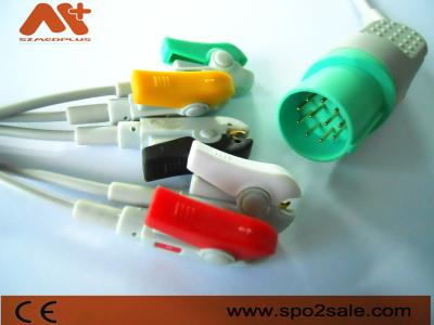 China 11Pin Ecg Machine Cable Nihon Kohden 5 Lead Clip ECG Lead Wire for sale