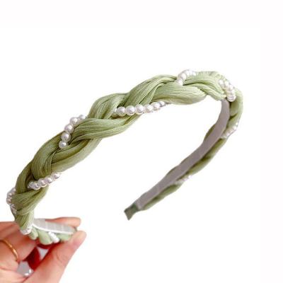 China Hair Decoration YH Customized Luxury Hair Accessories Summer Color Headbands Woman Hair Accessories Fabric Pearl Bridal Headbands For Wome for sale