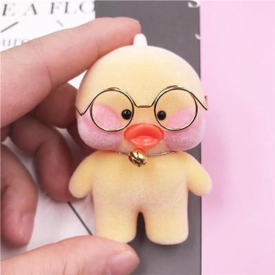 China non-toxic material & Good Cute 3D Duck Shape PVC Paint Animal Figure Collectible Plastic Figure Toy Flocked Custom Mini Cartoon for sale