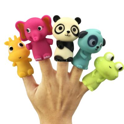 China non-toxic material & Good Custom Finger Toys Finger Puppet Painting Set For Kids, OEM Design Dinosaur Unicorn Animal Finger Puppets for sale