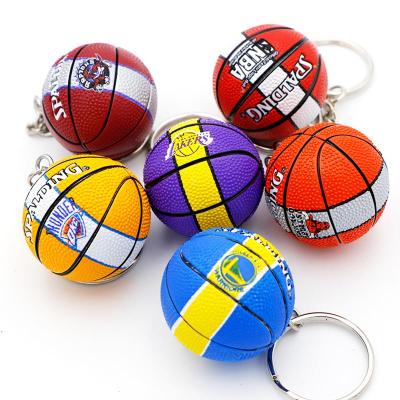 China non-toxic material & Good Custom Souvenir Cartoon Sports Mini Basketball Rubber Keychain Soft PVC Painting Key Chain Toys Wholesale for sale