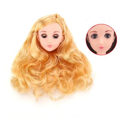 China non-toxic material & Good Directly Painting Factory Custom High Quality Painted Vinyl Doll Head, Different Hair Vinyl Doll Hair OEM Design Rooted Color Vinyl Head Toy for sale