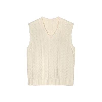 China 100% Pure Cashmere Best Selling V-Neck Comfortable Breathable Canvas Pattern Knitted Vest for sale