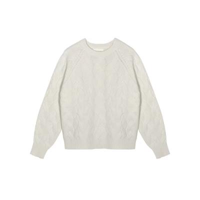 China High Grade Best Price 100% Pure Cashmere Soft Comfortable White 100% Main Cashmere Sweater for sale