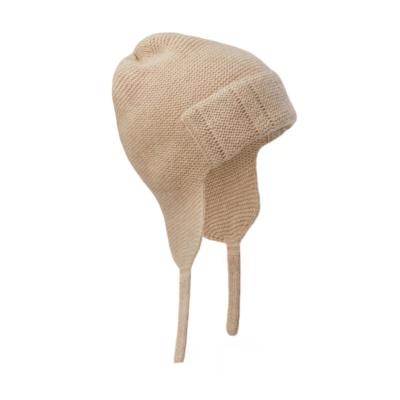 China 100% Pure Cashmere Well Wrapped Roll Edges Rice Camel Color Thickening Keep Warm Ear Guard Hat for sale