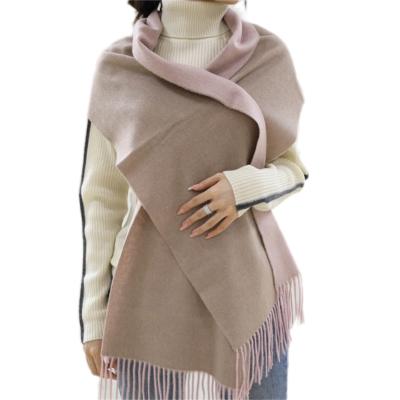 China Normcore/minimalist warm sales cashmere shawl scarf for women in spring and autumn and winter with high-end knitting for sale