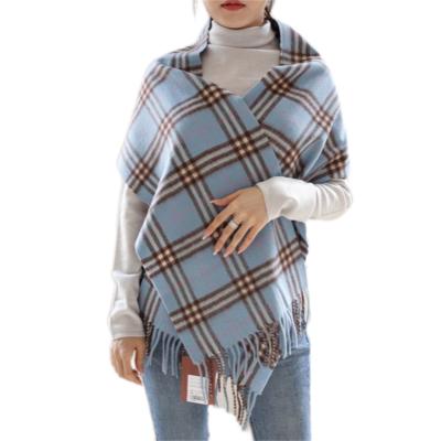 China Wholesale Minimalist Women Fashion Classic Luxury Plaid Cashmere Scarf Normcore/Sheer Shawl for sale