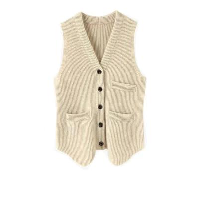 China V neckline female pure cashmere anti-pilling cashmere sweater vest direct cashmere thickened for sale