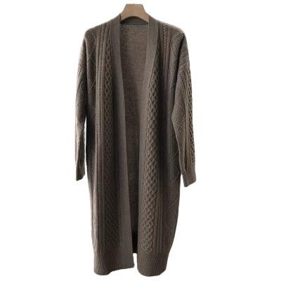 China Comfortable Raw 100% Pure Cashmere High Cost Performance Twisted Knit Thickened Coat for sale