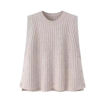 China 100% Pure Cashmere Latest Models 100% Pure Cashmere Side Opening Solid Color Fashion Sweater for sale