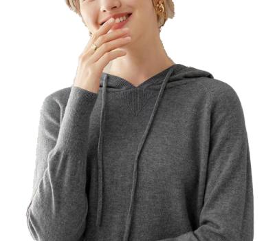 China Direct sales 100% pure cashmere cheap long sleeve cashmere sweater solid color casual hoodie for sale