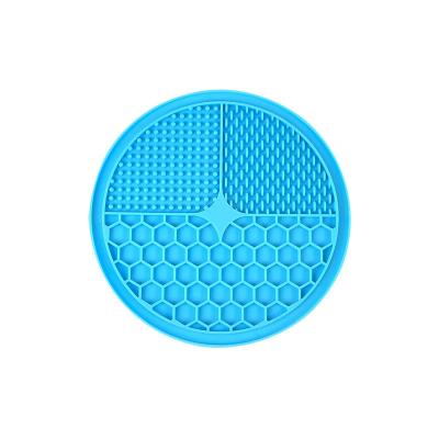 China Stocked eco friendly pets supply products food safe lick pad puppy licking mats and distraction plate treat mat with suction cups for sale