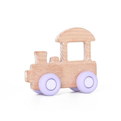 China Soft Toy Fast delivery BPA free EN71 CPC food grade baby educational toys Silicone beech wood Train baby soft toy train for sale