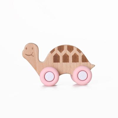 China Soft Toy Fast delivery BPA free EN71 CPC food grade baby educational toys Silicone beech wood baby soft toy Turtle shape for sale