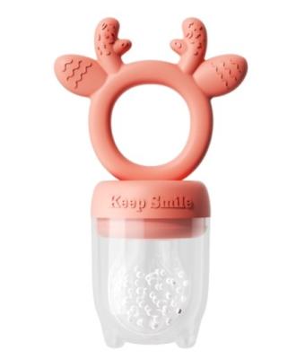 China Soft Toy EN71 CPC food grade baby Animal styling Silicone Teethers toys teething toy fruit feeder pacifier for sale