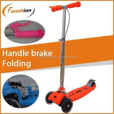 China PU Four Wheels Factory Kids Scooter Kickboard With Hand Brake for sale