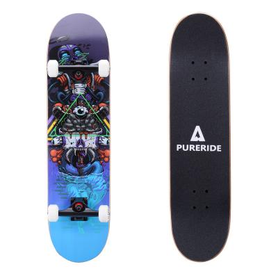 China Youth 100% Maple 7 Ply Pro Skateboard Canadian Deck Board Skateboard With Double Kick Tails for sale