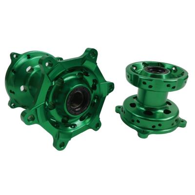 China Replace/Repair Motorcycle CNC Green Front Rear Wheel Hubs Set For KX250 06-08 19-20 KX250F KX450F 06-18 for sale