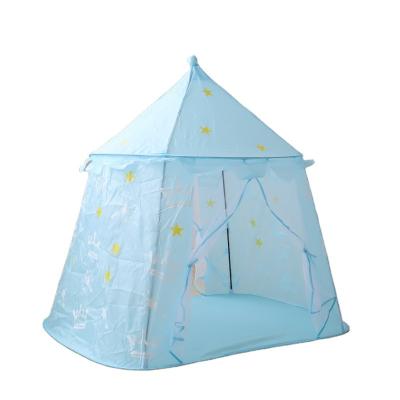 China Sports Indoor Toy Tent Kids Designed Toy Blue Crown Folding Girl's Tent Christmas Gift Doll Tent Two-Door Outdoor Playground Castle for sale