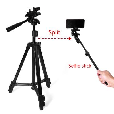 China Free Mode Shooting 2020 New Mini Handheld Selfie Stick Tripod Multifunctional Portable Aluminum Desktop Tripod for sale