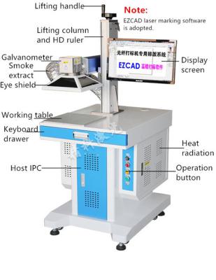 China Desk Type Lifting Working Table USB Interface Ezcad Software 1064um 30W Fiber Laser Marking Machine Support Coreldraw, A for sale