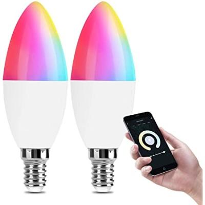 China Low MOQ Residential Wifi Smart Led Light Bulb Tuya Smart Candle Bulb E14 5w 7w 9w 12w Smart Light Bulbs for sale