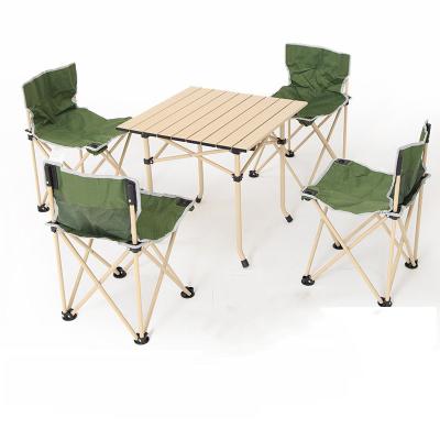 China Easy Carry Folding Tables And Camping Chairs Outdoor Chairs Set 4 Seat 1 Table Portable Camping Tools Outdoor Picnic BBQ Equipment for sale