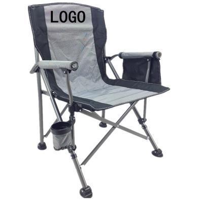 China Portable Collapsible Folding Chair Armrest Beach Fishing Camping Chair Outdoor Chair with Cup Holder for Picnic BBQ Manufactures for sale