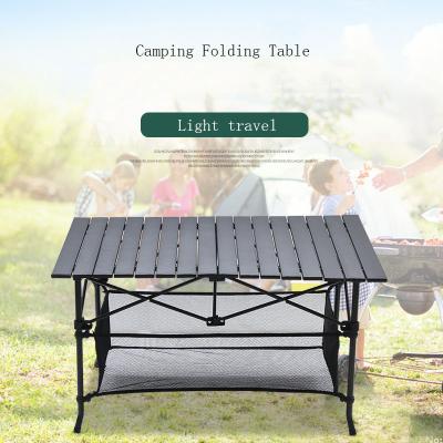 China Modern Ultralight Portable Folding Indoor Outdoor High Strength Picnic Camping Table Aluminum Alloy Table Bag BBQ Rolled Rise for sale