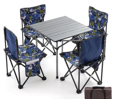 China 4 Set Chairs Easy Carry Outdoor Camping Folding Tables And Chairs 1 Set Portable Table For Camping Outdoor Tools Picnic BBQ Equipment for sale