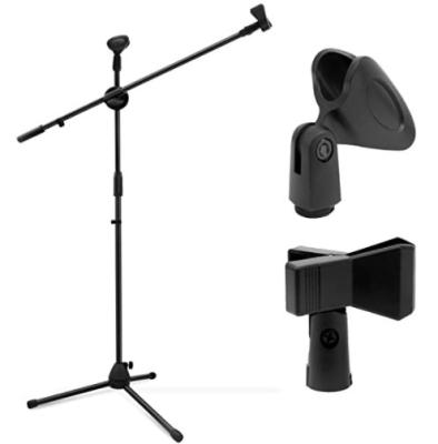 China Flexible and retractable floor microphone stand tripod 3.54*30.55*4.02cm for sale