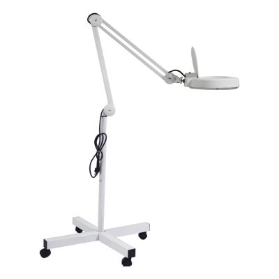 China Default Clearing LED Facial Magnifying Lamp With Adjustable Gooseneck Standing Light For Beauty Salon for sale