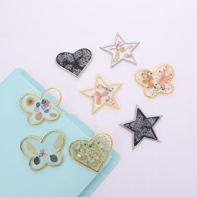 China Easy Apply Wholesale Cheap 4 Styles Star Butterfly Shape Nail Art Finger Resin Palette for sale