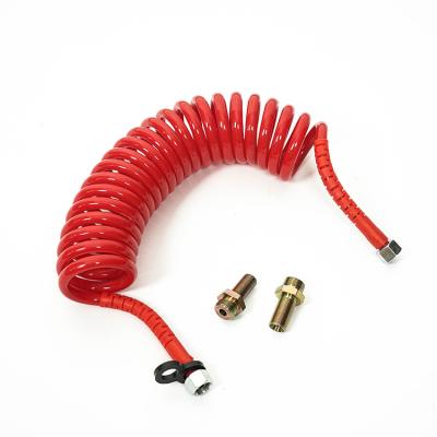 China PA12 PA12 Red Plastic Hose Pneumatic Hose With Spring Jacket Air Hoses And Brake Susie Coils DOT Air Coils for sale