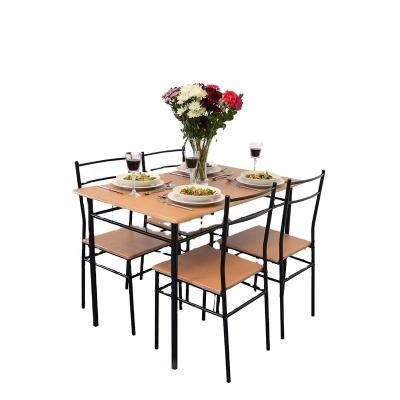 China Rectangular Kitchen Folding Wooden Dining Table with 4 Matching Chairs for sale