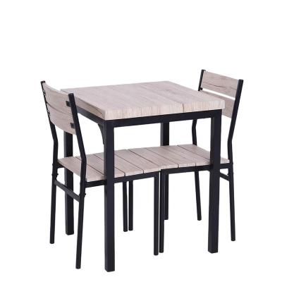 China Industrial 3 Piece Compact Dining Table 2 Chairs Set Wood for sale