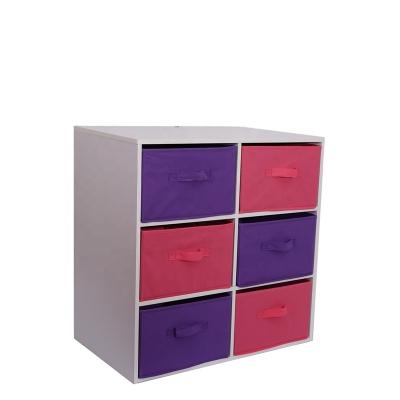 China 6 Shelf Modern Tall Storage Unit 6 Nonwoven Fabric Drawers for sale