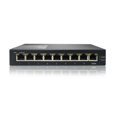 China IP Camera 8 Port 10/100M Ethernet PoE Switch 48V PoE+ 30W 9 Port Network PoE Switch with 1 RJ45 Uplink for sale