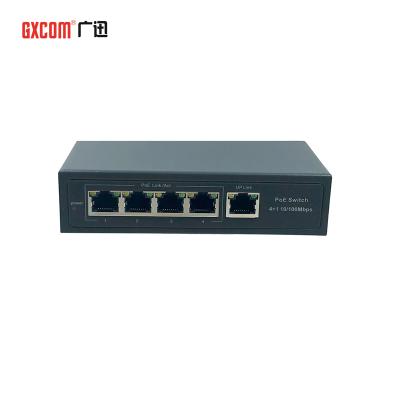 China CCTV Camera 10/100Mbps 4 x PoE Port Plus 1 x Active Uplink Port 48V 802.3af/at PoE Switch for CCTV IP Camera for sale