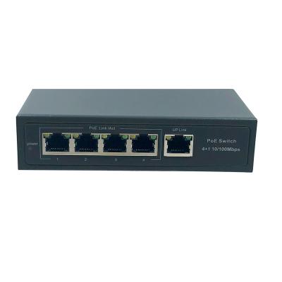 China OEM Custom Fast Ethernet 4 Ports 10/100M PoE Active Switch 48V For IP Camera for sale