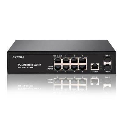 China CCTV Security System 2 Layer Ethernet PoE Switch 48V 8 Port Gigabit 802.3af/at 150W PoE+ Handy Smart Managed Network Switch for sale