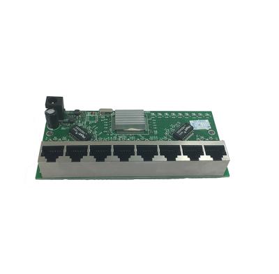 China Full VLAN Support Gigabit 10/100/1000Mbps 8 Ports RJ45 VLAN 12V Ethernet Switch PCB Board for sale