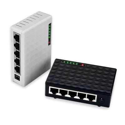 China Factory Wholesale 5 Ports 10/100/1000Mbps RJ45 Full Unmanaged Gigabit Ethernet Switch 16Gbps for sale